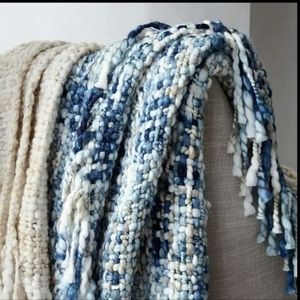 West Elm basket weave throw blanket